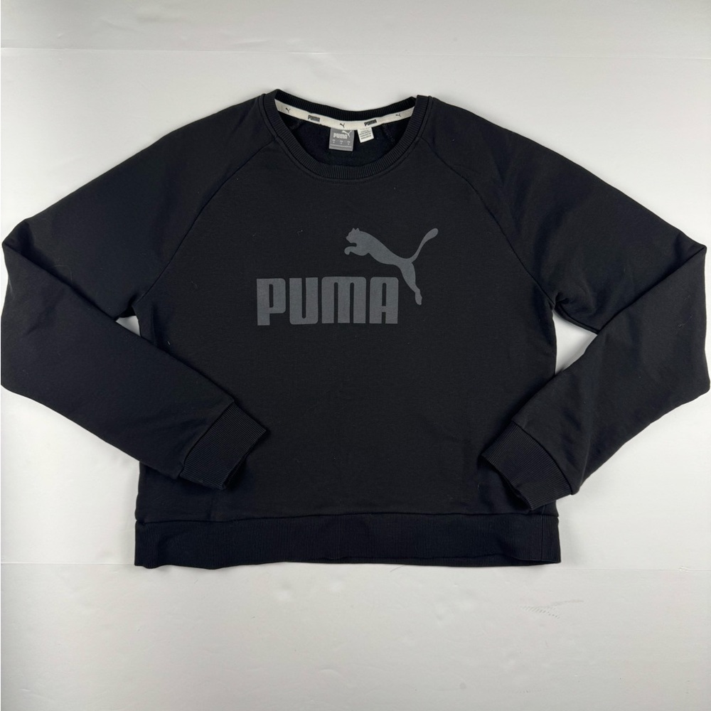 Puma Black crewneck Sweatshirt with Gray Logo